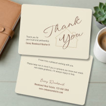 Realtor to Clients | Minimalist Script Thank You