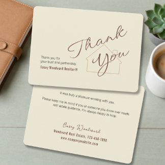Realtor to Clients | Minimalist Script Thank You Card