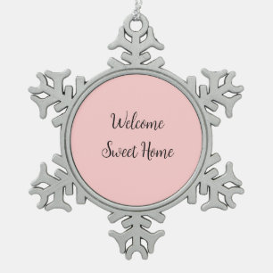 Realtor welcome home housewarming add your name te snowflake pewter christmas ornament