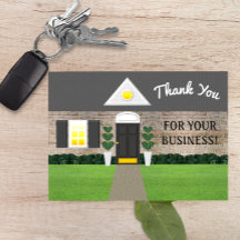 Realtor Whitewashed Brick House Thank You Card