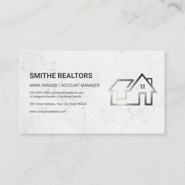 Realtors | Home Metallic Logo Appointment Card (Front)