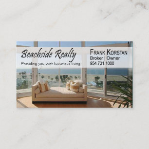 Realtors, Real Estate, Home Stagers, Beachfront Business Card