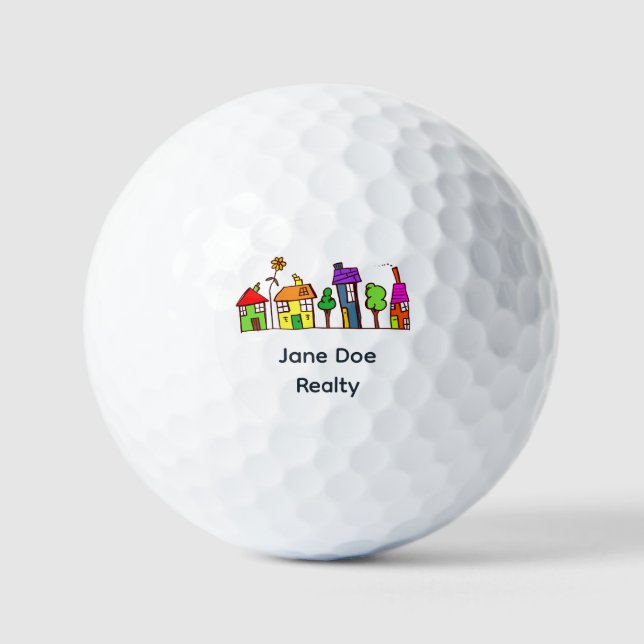 Realty Real Estate  House Homes Realtor Golf Balls (Front)