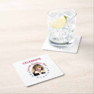 #REALUSAPRESIDENTLAURAHGUILLEN SQUARE PAPER COASTER