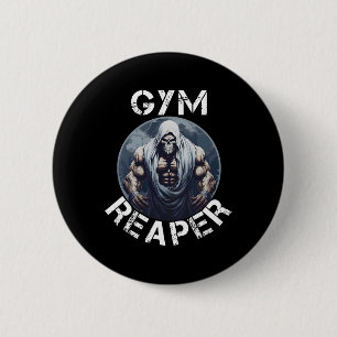 Reaper Fitness Halloween Skeleton Workout Bodybuil 6 Cm Round Badge