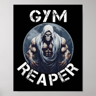 Reaper Fitness Halloween Skeleton Workout Bodybuil Poster