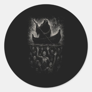 Reaper Horror Goth Charon Hades Underworld Mytholo Classic Round Sticker