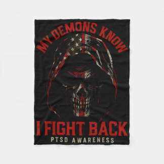 Reaper Ptsd My Demons Know I Fight Mental Health A Fleece Blanket