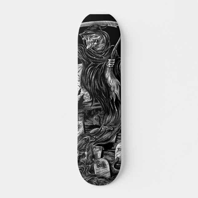 reaper skateboard/ black and grey skateboard (Front)