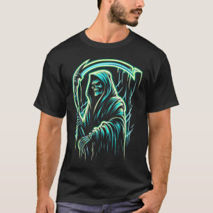 Reaper Skeleton Skull Cool Halloween Heavy Metal M T-Shirt
