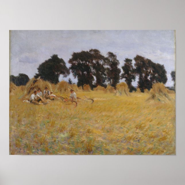 Reapers Resting in a Wheat Field Poster (Front)