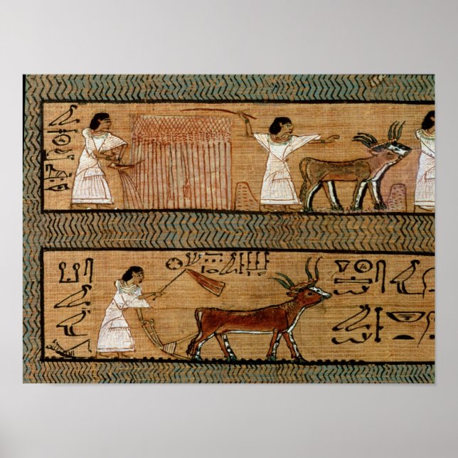 Reaping and ploughing, detail a depiction poster (Front)