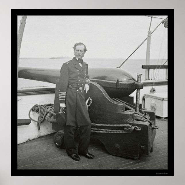Rear Admiral John Dahlgren by a Dahlgren Gun 1863 Poster (Front)