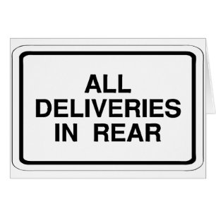 Rear delivery sign