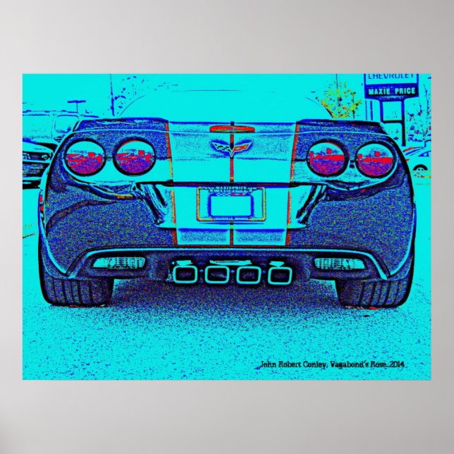Rear of Corvette Grand Sport 32" x 24", Poster (Front)
