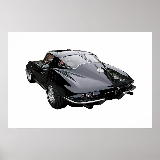 Rear view of 1963 Corvette Stingray Coupe poster (Front)