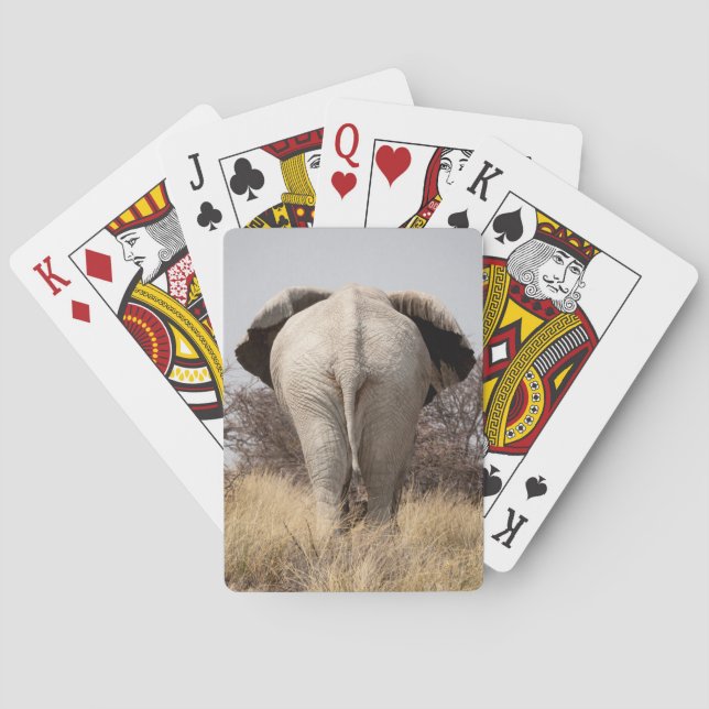 Rear view of elephant playing cards (Back)