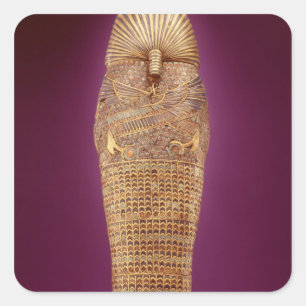 Rear view of one of the canopic coffins square sticker