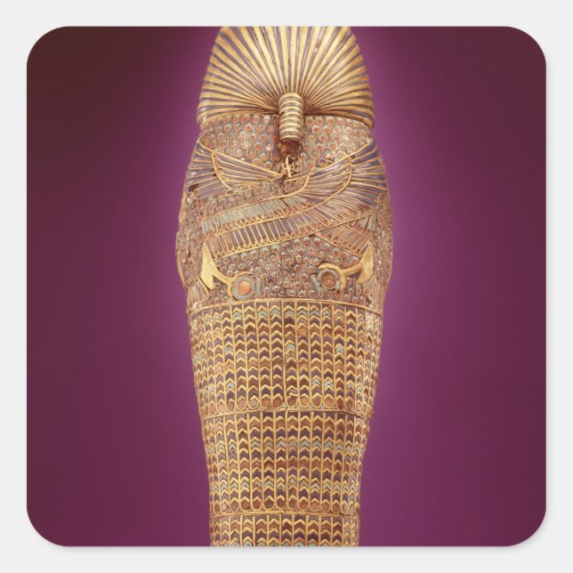 Rear view of one of the canopic coffins square sticker (Front)