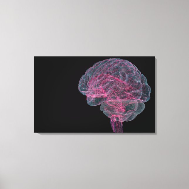 Rear view of the human brain canvas print (Front)
