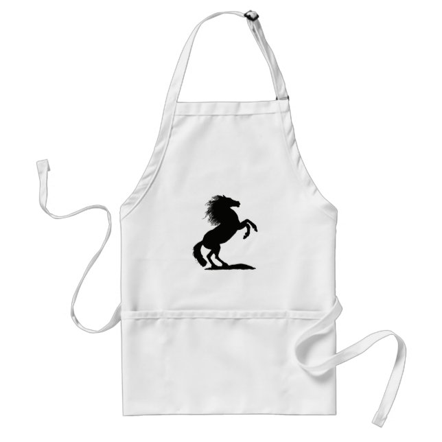 Rearing Black Stallion - Standard Apron (Front)