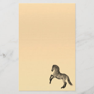 Rearing Buckskin Horse Pastel Stationery