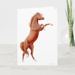 Rearing Chestnut Horse Greeting Card