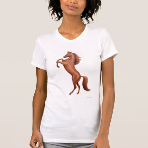 Rearing Chestnut Horse Scoop Neck Tee