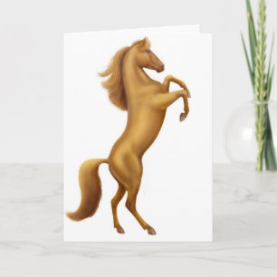 Rearing Golden Horse Greeting Card