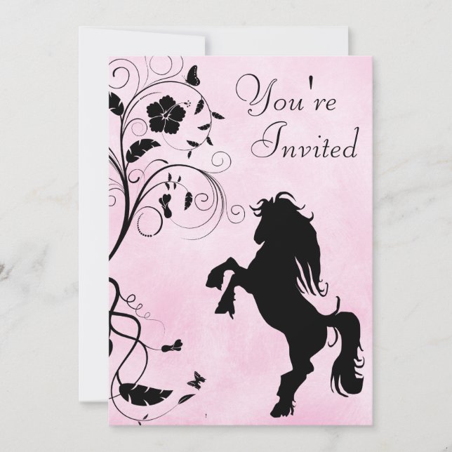 Rearing Horse Birthday Invitation (Front)