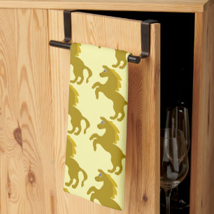 Rearing Horse Design Any Colour Background Tea Towel
