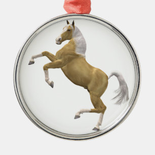Rearing horse metal tree decoration