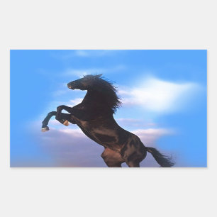 Rearing Horse Rectangular Sticker