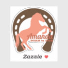 Rearing horse silhouette horseshoe personalised
