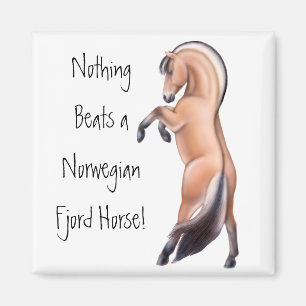 Rearing Norwegian Fjord Horse Pin Magnet