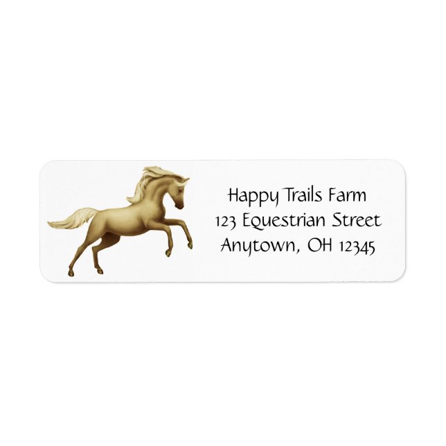 Rearing Palomino Horse Avery Label (Front)