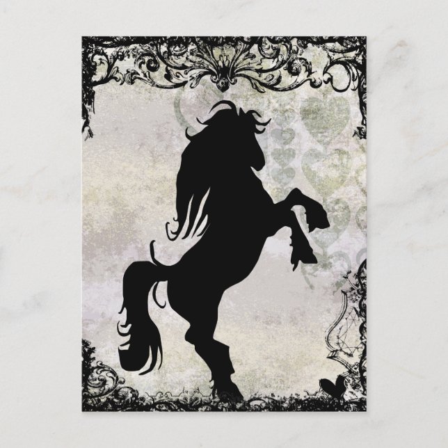 Rearing Silhouette Horse Postcard (Front)