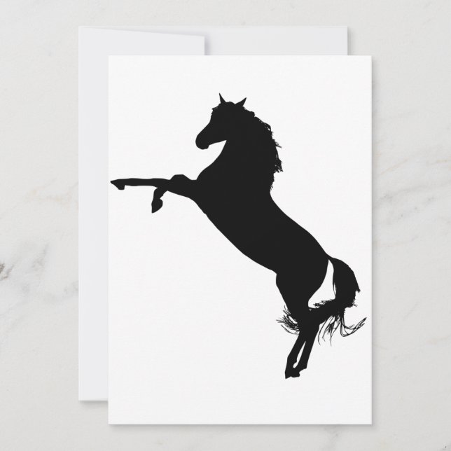 Rearing Stallion Silhouette Invitation (Front)