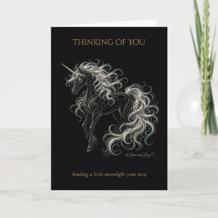 Rearing Unicorn with Flowing Mane Card