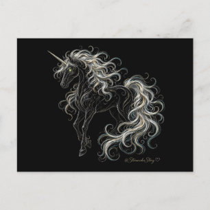 Rearing Unicorn with Flowing Mane Postcard