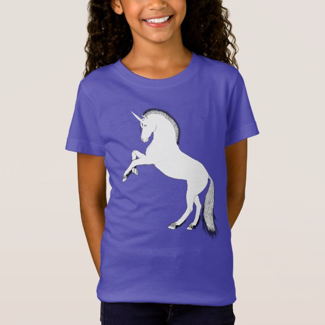 Rearing white unicorn T-Shirt (Front)