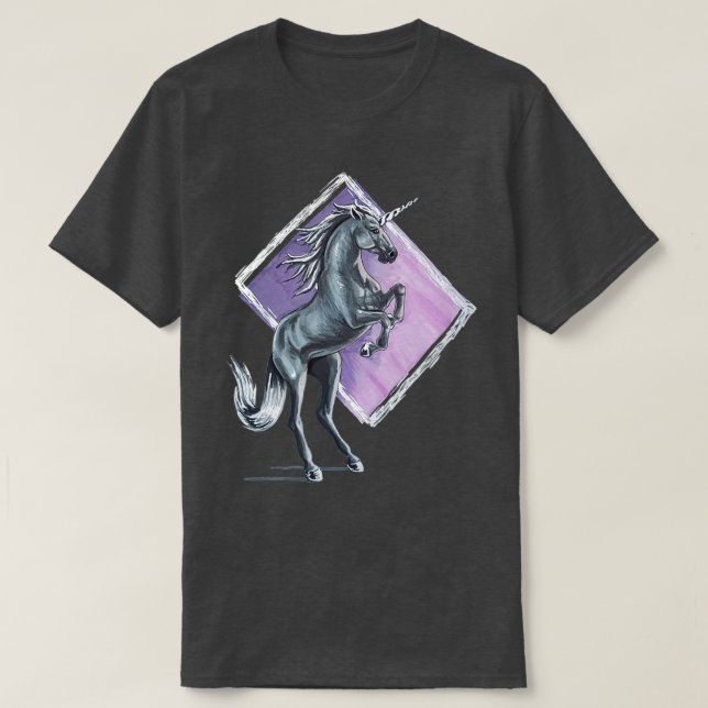 Rearing White Unicorn T-Shirt (Design Front)