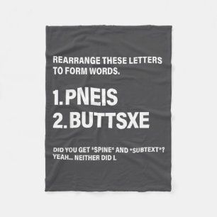Rearrange These Letters To Form Words  Fleece Blanket