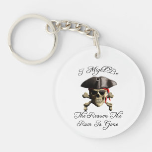 Reason The Rum Is Gone Pirate Skull Key Ring