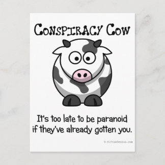 Reason to be paranoid postcard