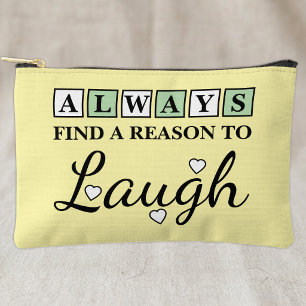 Reason to laugh green yellow accessory pouch