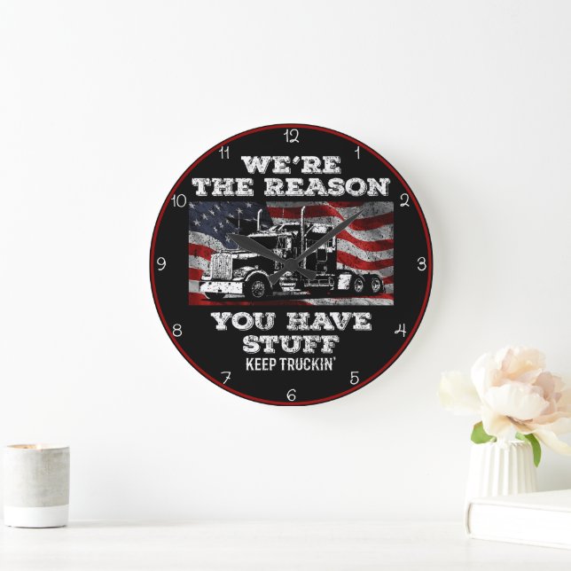 Reason You Have Stuff: Keep Truckin Large Clock (Home)