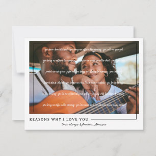 Reasons I Love You Personalised Couples Photo Holiday Card