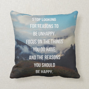 Reasons To Be Happy Quote Cushion