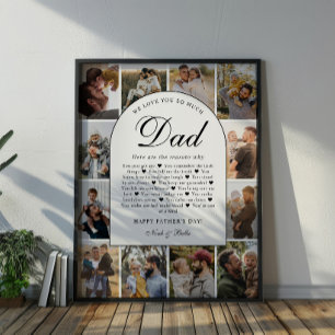 Reasons We Love You Dad Photo Grid Collage Poster